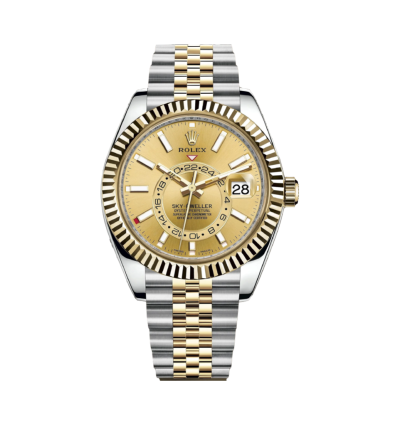 Super Clone Rolex Sky-Dweller Champagne Dial Jubilee