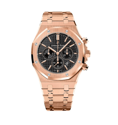 Super Clone AP Royal Oak Rose Gold - Black Dial Chronograph