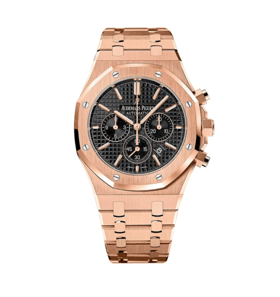 Super Clone AP Royal Oak Rose Gold - Black Dial Chronograph