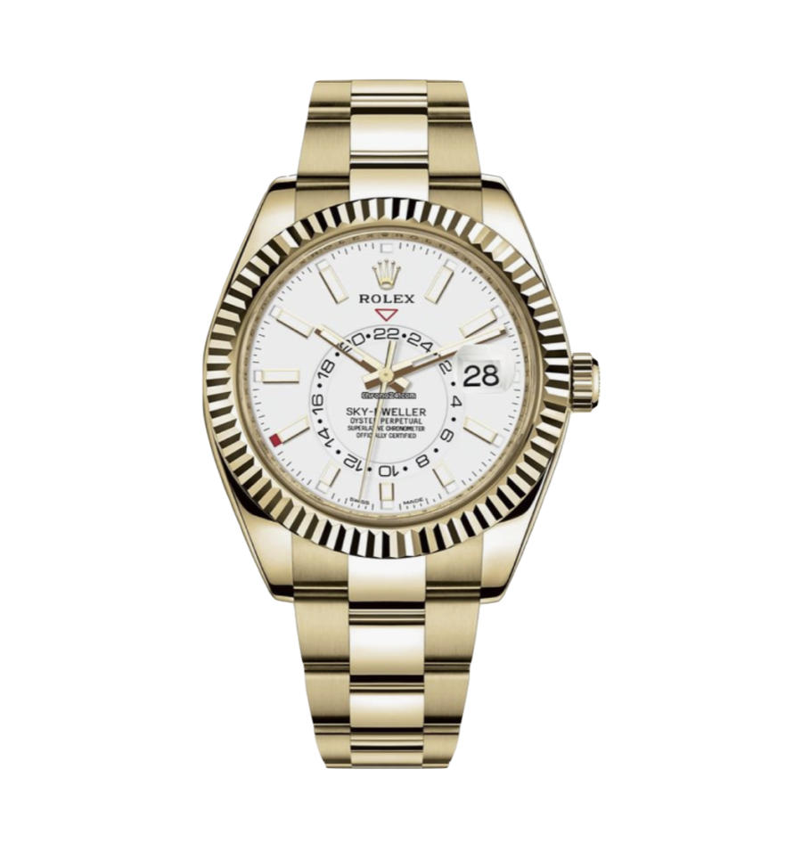 Super Clone Rolex Sky-Dweller Gold White Dial