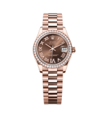 Super Clone Rolex ,Oyster, 31 mm, Everose Gold And Diamonds