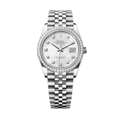 U1 Super Clone Rolex ,White Mother-of-Pearl Set With Diamonds , 31 mm