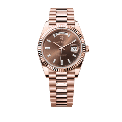 U1 Super Clone Rolex Day-Date Everose Gold - Chocolate Set With Diamons Dial
