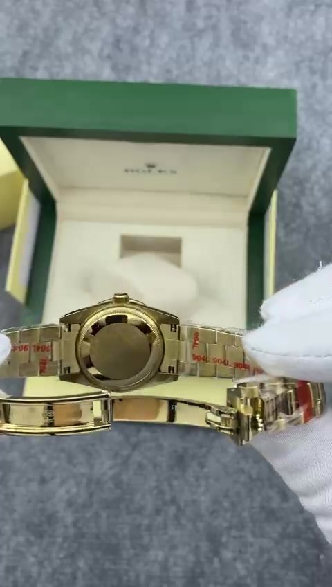 Super Clone Rolex ,Olive Green, Floral Motif Set With Diamons , 31 mm