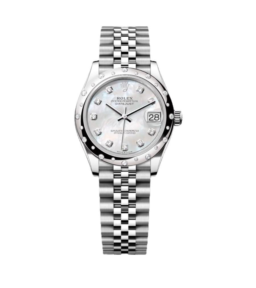 Super Clone Rolex Oyster, 31 mm, Oystersteel White Gold and Diamonds Dial