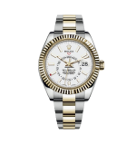 Super Clone Rolex Sky-Dweller Bi-Colour White Dial