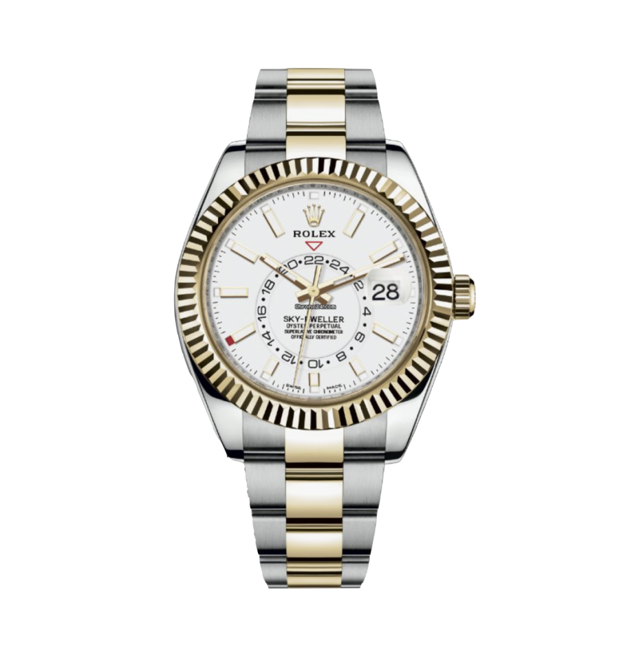 Super Clone Rolex Sky-Dweller Bi-Colour White Dial