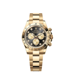 Super Clone Rolex Cosmograph Daytona, Black, Diamonds, Yellow Gold
