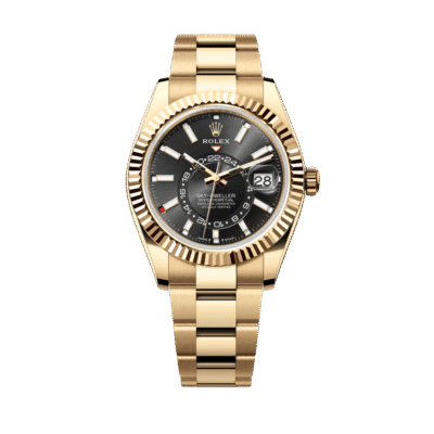 U1 Super Clone Rolex Sky - Dweller, Oyster, Black And Yellow Gold, Black Dial