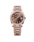 U1 Super Clone Rolex Day-Date Everose Gold - Chocolate Set With Diamons Dial