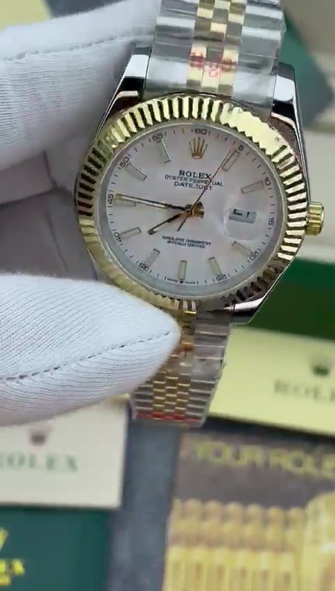 Super Clone Rolex Datejust White And Yellow Gold