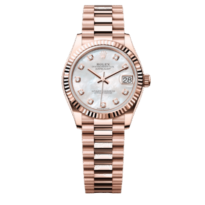 U1 Super Clone Rolex ,White Mother-Of-Pearl Set With Diamonds , 31 mm, Everose Gold