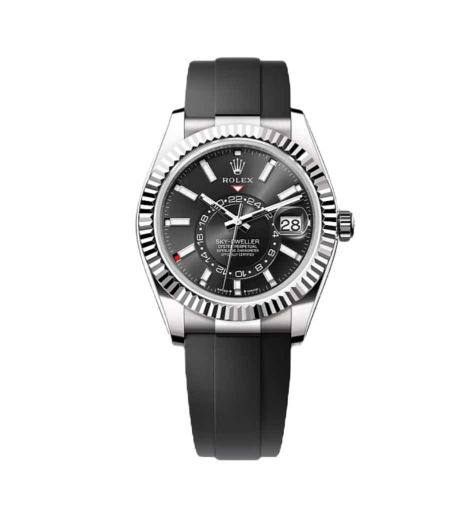 U1 Super Clone Rolex Sky-Dweller Black Dial Oysterflex