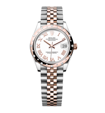Super Clone Rolex , Everose Gold With Diamons , 31 mm, White Dial