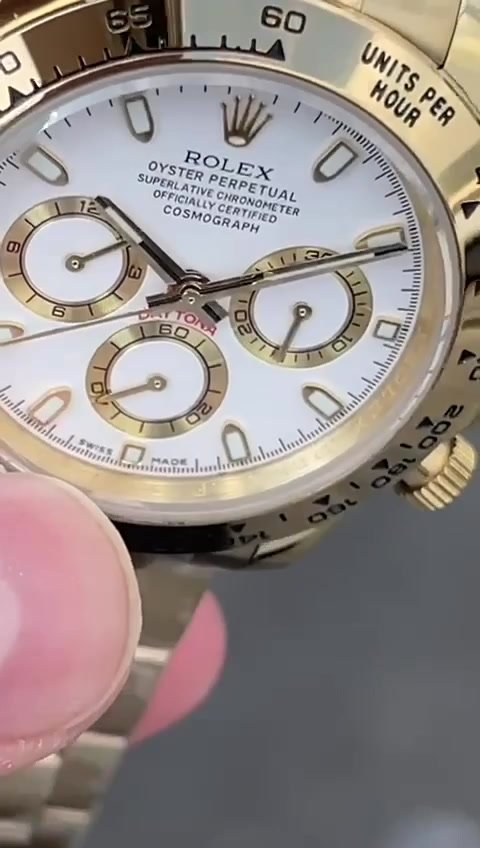 Super Clone Rolex Daytona Gold White Dial