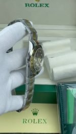 Super Clone Rolex Cosmograph Daytona, Black, Diamonds, Yellow Gold