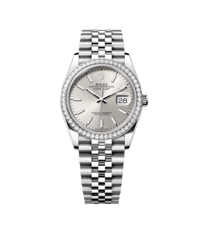 Super Clone Rolex ,Oystersteel, Silver,  White Gold and  Diamonds , 31 mm
