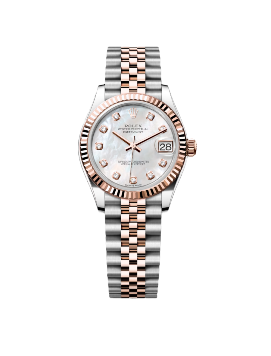 Super Clone Rolex , Fluted , Oyster 31 mm, Oystersteel And Everose Gold