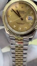 Super Clone Rolex Datejust Diamond Two Tone Diamond Dial