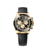 Super Clone Rolex Cosmograph Daytona Black And With Diamonds, Yellow Gold