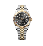 Super Clone Rolex Sky - Dweller, Black And Yellow Gold, Jubilee
