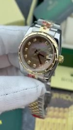 Super Clone Rolex , Domed , Oyster 31 mm, Oystersteel , Yellow Gold And Diamonds