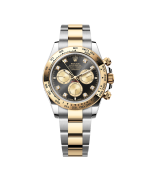 Super Clone Rolex Cosmograph Daytona, Black, Diamonds, Yellow Gold