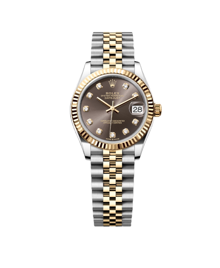 Super Clone Rolex , Fluted , Oyster 31 mm, Oystersteel And Yellow Gold