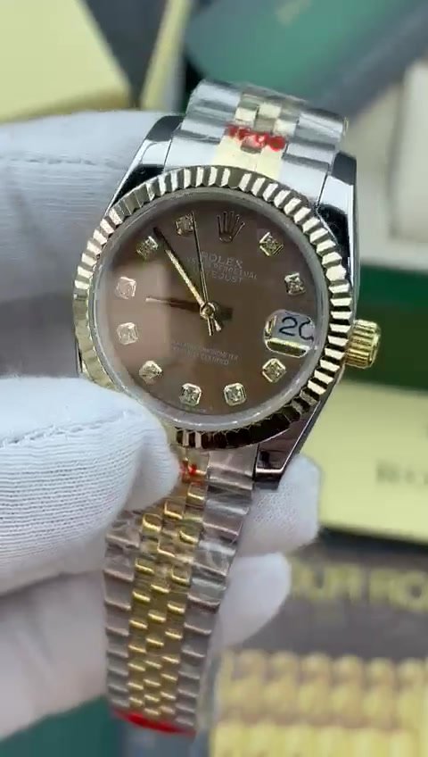 Super Clone Rolex , Fluted , Oyster 31 mm, Oystersteel And Yellow Gold