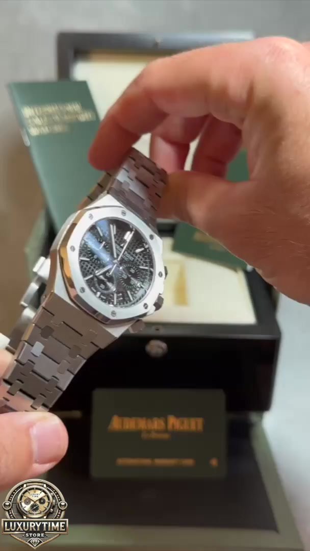 Super Clone AP Royal Oak Silver - Black Dial Chronograph