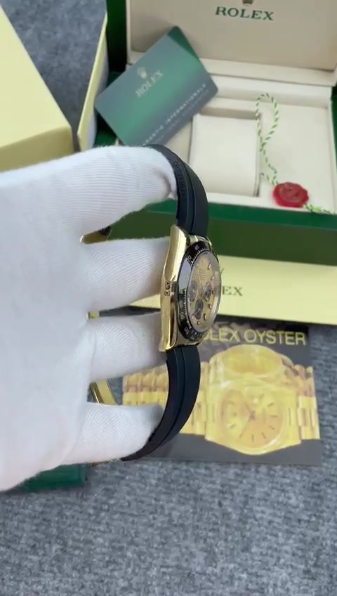 Super Clone Rolex Cosmograph Daytona Golden And Black, Yellow Gold