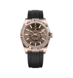 Super Clone Rolex Sky-Dweller Rose Gold Chocolate Dial