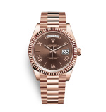 Super Clone Rolex Day-Date Rose Gold - Chocolate Dial