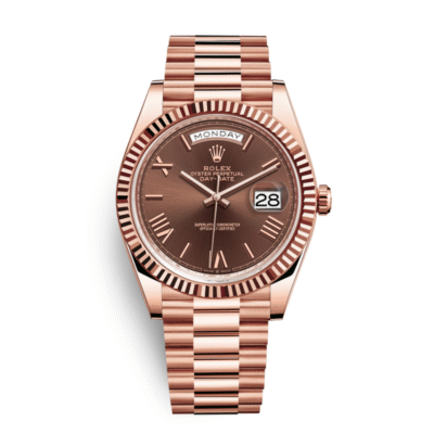 U1 Super Clone Rolex Day-Date Rose Gold - Chocolate Dial