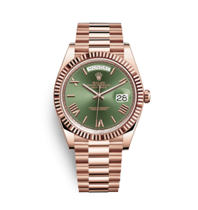 Super Clone Rolex Day-Date Rose Gold Green Dial