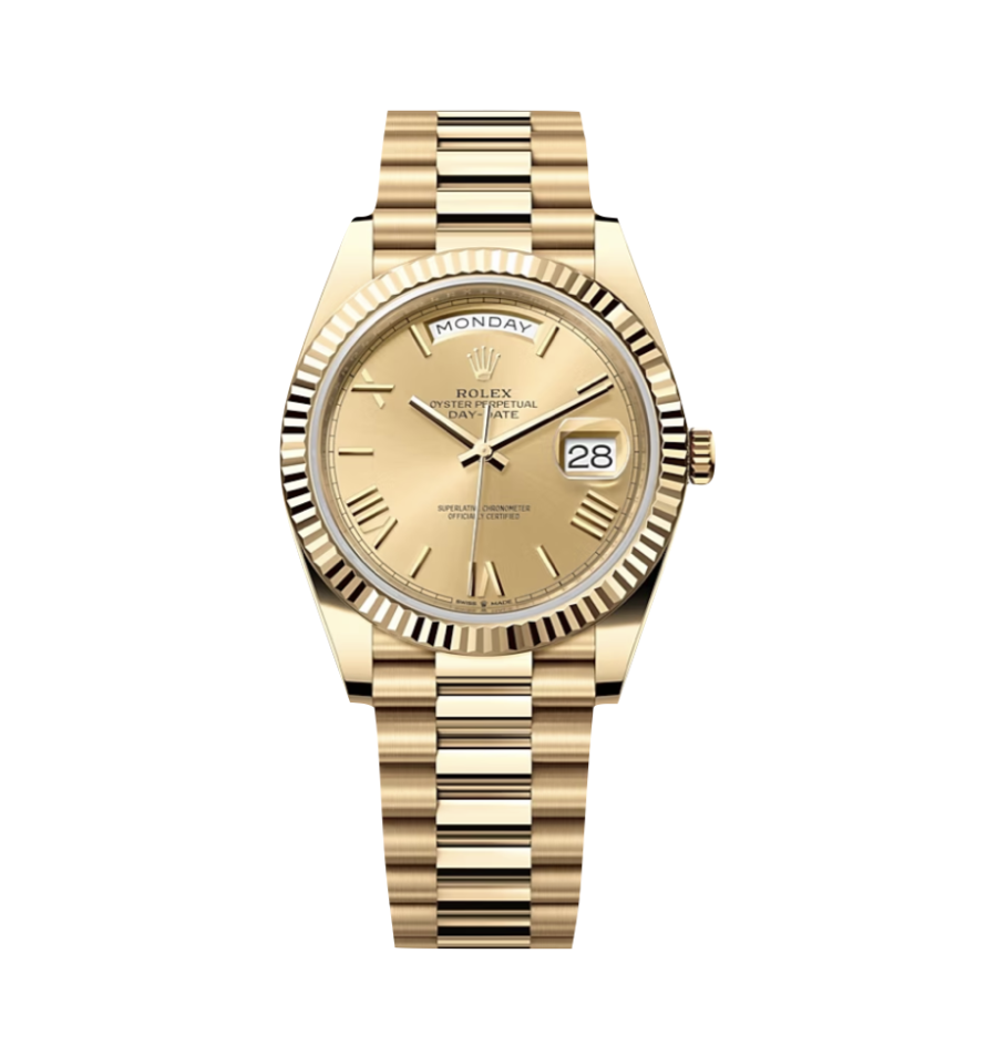 Super Clone Rolex Day-Date Gold - Gold Dial