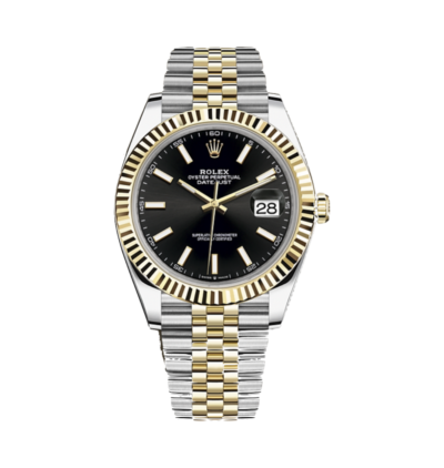 Super Clone Rolex Datejust Two Tone Black Dial