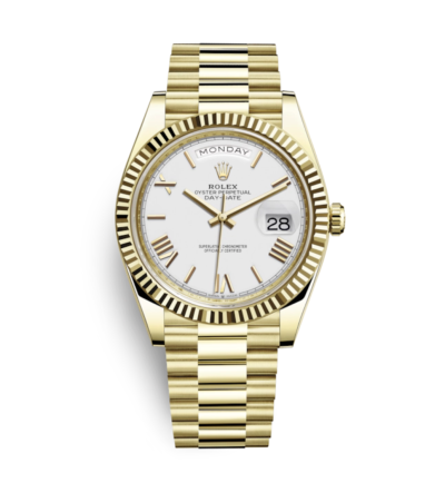 Super Clone Rolex Day-Date Gold - White Dial